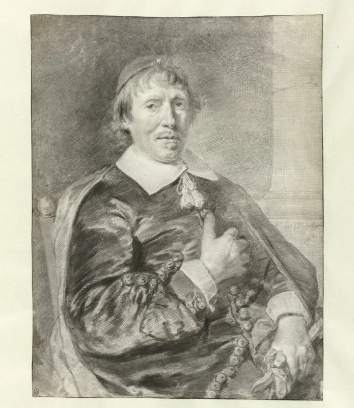 Portret van een zittende man, mogelijk een priester Wall Art by anonymous - High-Resolution Digital Print