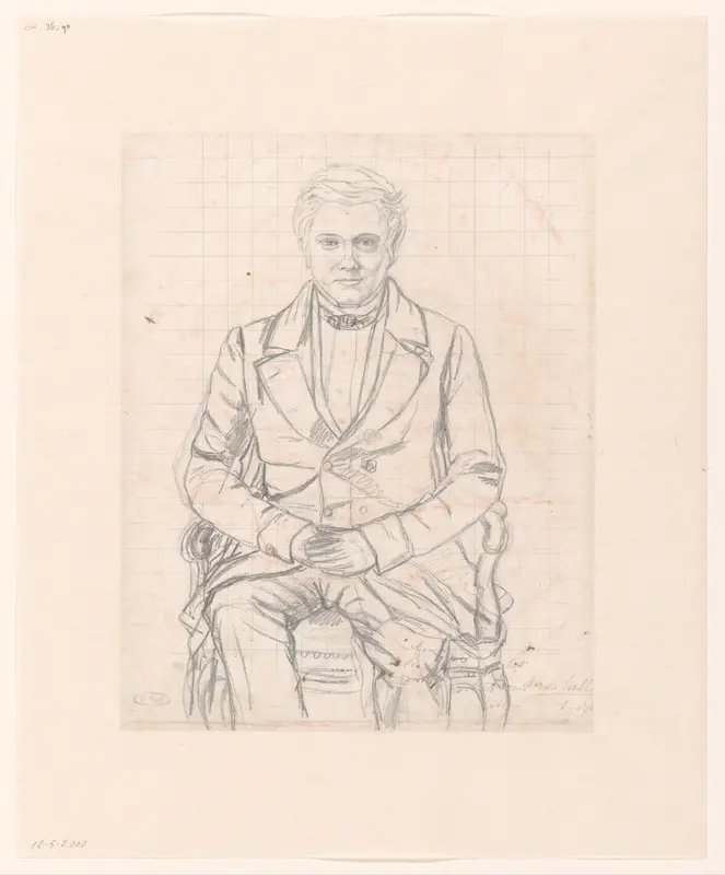 Portret van een zittende man, mogelijk Jacob van Hall Wall Art by Frederik Hendrik Weissenbruch - High-Resolution Digital Print