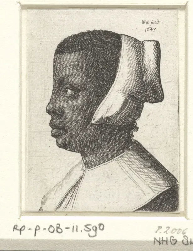 Portret van een zwarte jonge vrouw met hoofdkapje Wall Art by Unknown - High-Resolution Digital Print