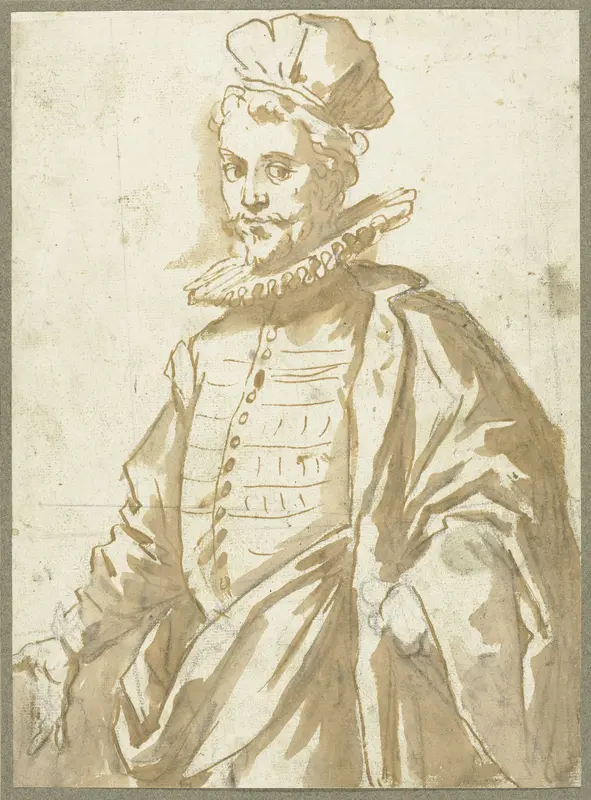 Portret van een zwierig man Wall Art by Jacopo Palma (il Giovane) - High-Resolution Digital Print