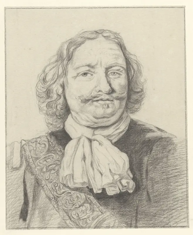 Portret van Egbert Meeusz Kortenaer Wall Art by Albertus Brondgeest - High-Resolution Digital Print
