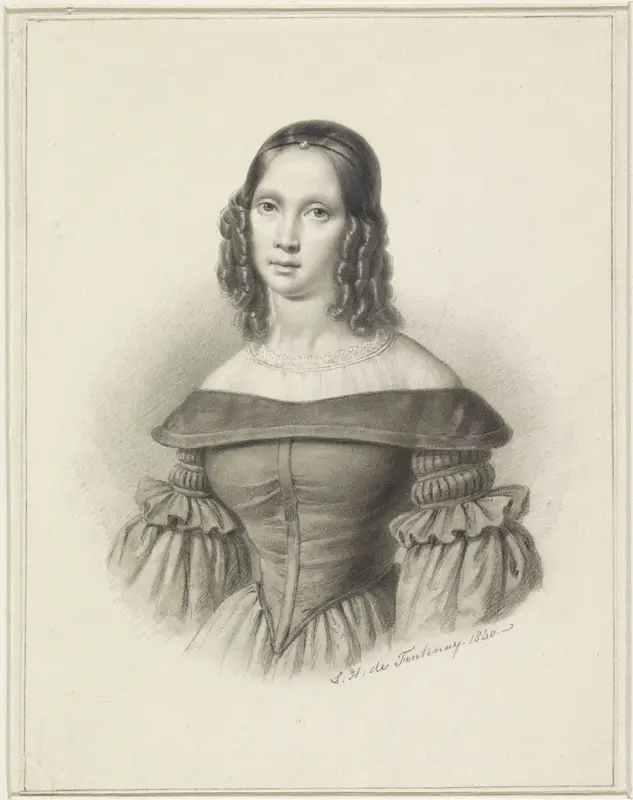 Portret van Elisabeth Alida Kiers Wall Art by Louis Henri de Fontenay - High-Resolution Digital Print