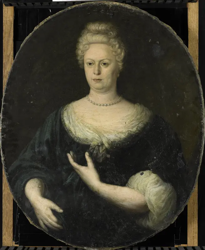 Portret van Elisabeth van Oosten (1660-1714). Echtgenote van Abraham van Riebeeck Wall Art by anonymous - High-Resolution Digital Print