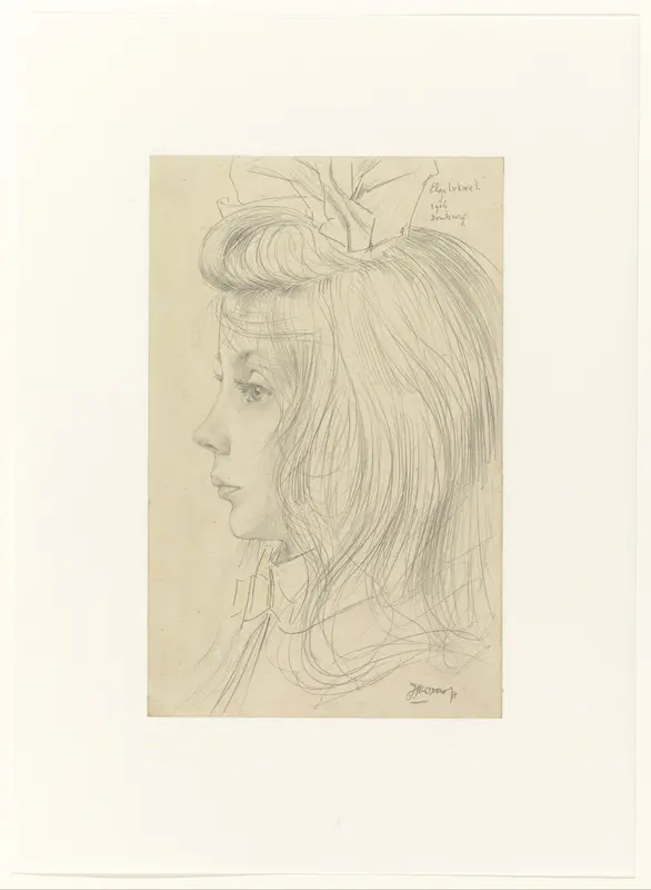 Portret van Elsje Lukwel Wall Art by Jan Toorop - High-Resolution Digital Print