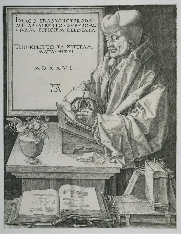 Portret van Erasmus Wall Art by Unknown - High-Resolution Digital Print