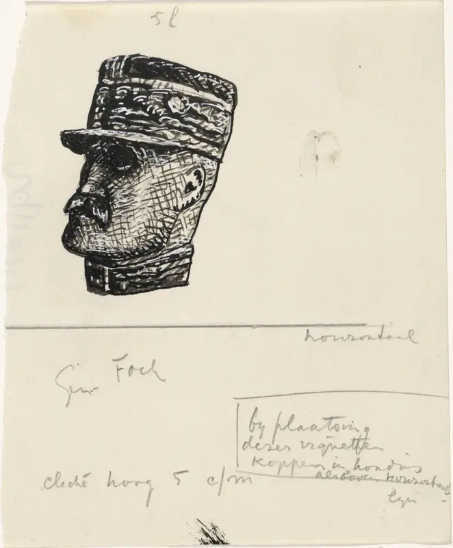 Portret van Ferdinand Foch Wall Art by Leo Gestel - High-Resolution Digital Print