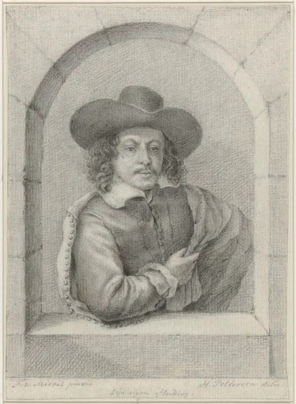 Portret van Frans van Mieris II Wall Art by Hendrik Pothoven - High-Resolution Digital Print