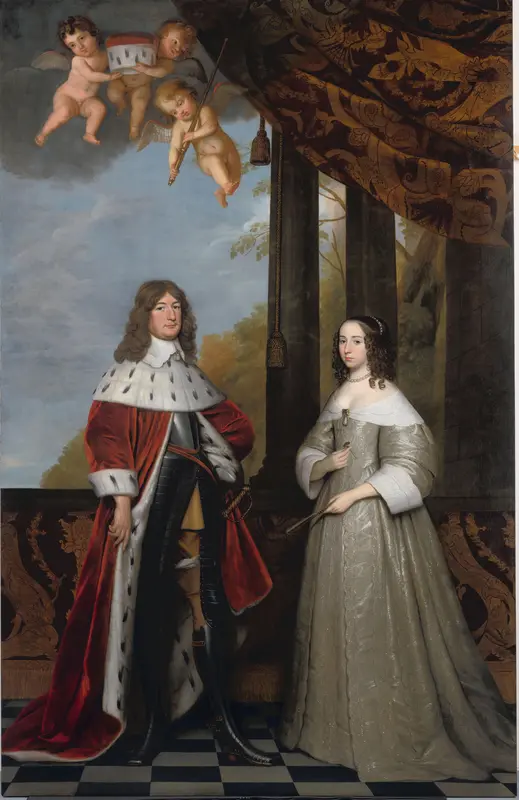 Portret van Friedrich Wilhelm (1620-88), keurvorst van Brandenburg, met zijn vrouw Louisa Henriette (1627-67), gravin van Nassau Wall Art by Unknown - High-Resolution Digital Print