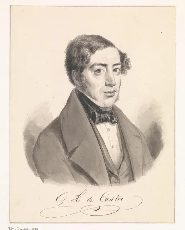Portret van Gabriël Henriques de Castro Wall Art by anonymous - High-Resolution Digital Print