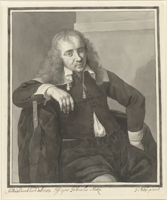 Portret van Gabriël Metsu Wall Art by Julius Henricus Quinkhard - High-Resolution Digital Print
