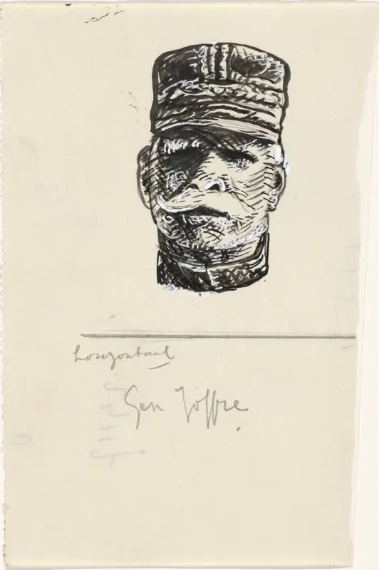 Portret van generaal Joseph Jacques Césaire Joffre Wall Art by Leo Gestel - High-Resolution Digital Print