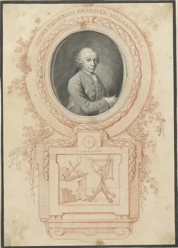Portret van Georg Friedrich Brander Wall Art by Johann Esaias Nilson - High-Resolution Digital Print