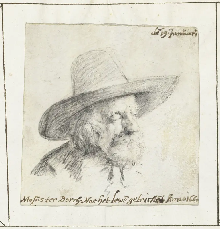 Portret van Gerard ter Borch de Oude Wall Art by Unknown - High-Resolution Digital Print