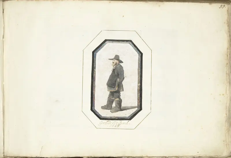 Portret van Gerard ter Borch de Oude, in achthoekige omlijsting Wall Art by Unknown - High-Resolution Digital Print