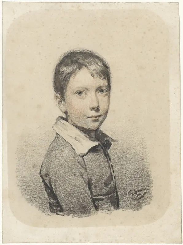 Portret van Gerardus Arnoldus Nicolaus Allebé als jongeman Wall Art by Unknown - High-Resolution Digital Print