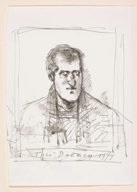 Portret van Gerrit Komrij met een das om zijn nek Wall Art by Unknown - High-Resolution Digital Print