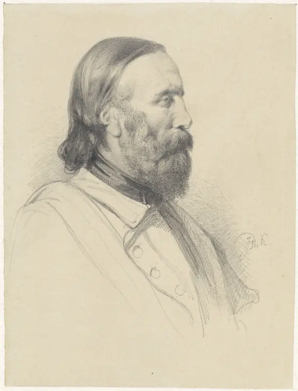 Portret van Giuseppe Garibaldi Wall Art by Johan Philip Koelman - High-Resolution Digital Print