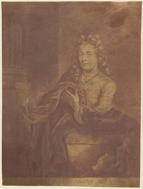 Portret van Godfried Schalcken Wall Art by Jacob Houbraken - High-Resolution Digital Print