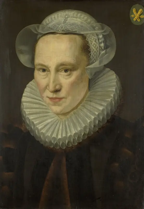 Portret van Grietje Pietersdr Codde (1538-1607) Wall Art by Adriaen Thomasz. Key - High-Resolution Digital Print