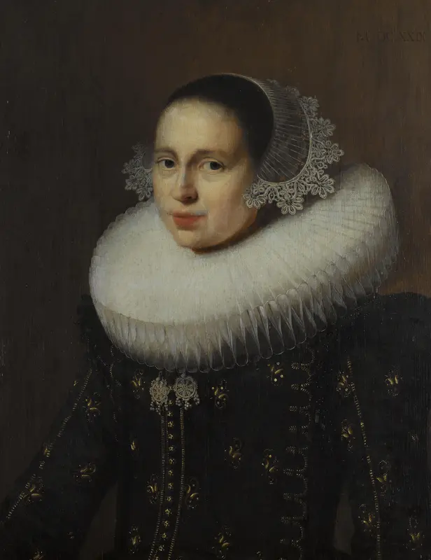 Portret van Hendrickje Uylenburgh (1600-ca. 1682) Wall Art by Wybrand de Geest - High-Resolution Digital Print