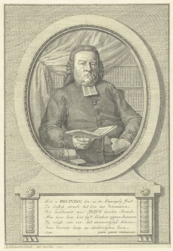 Portret van Hermanus Adrianus Bruining Wall Art by Jacob Schwartzenbach - High-Resolution Digital Print