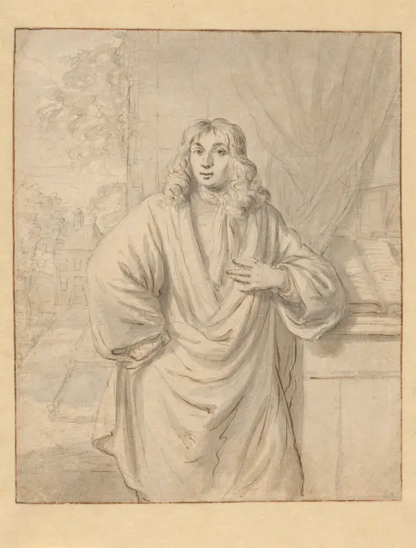 Portret van Hugo van der Helst en gezicht in een tuin Wall Art by Unknown - High-Resolution Digital Print
