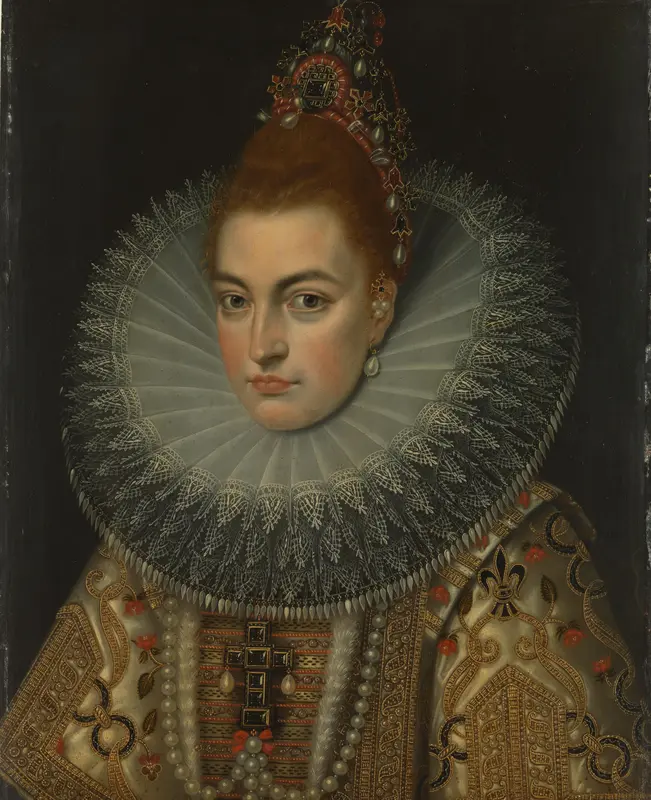 Portret van Isabella Clara Eugenia, infante van Spanje (1566-1633) Wall Art by Unknown - High-Resolution Digital Print