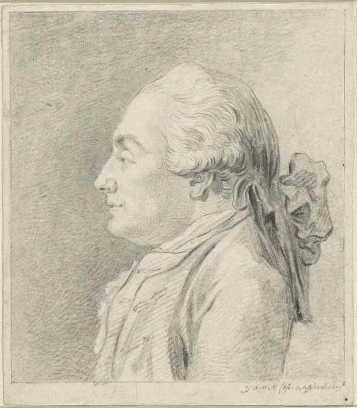 Portret van Izaak Jansz. de Wit, en profil met pruik Wall Art by Izaak Jansz. de Wit - High-Resolution Digital Print