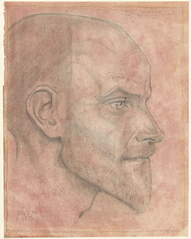 Portret van Jac. Jongert, van opzij Wall Art by Richard Nicolaüs Roland Holst - High-Resolution Digital Print
