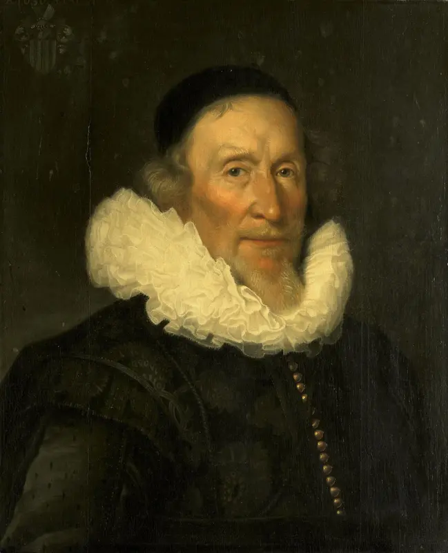Portret van Jacob Gerritsz van der Mij (1559/60-1635?) Wall Art by Joris Fransz van Schooten - High-Resolution Digital Print