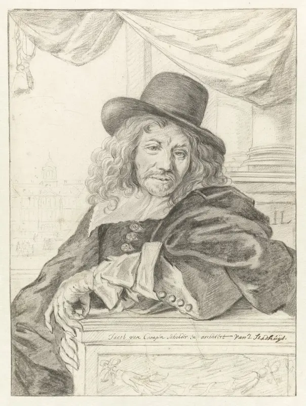 Portret van Jacob van Campen Wall Art by anonymous - High-Resolution Digital Print
