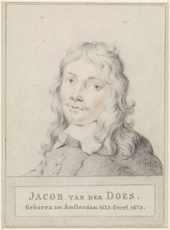 Portret van Jacob van der Does Wall Art by anonymous - High-Resolution Digital Print