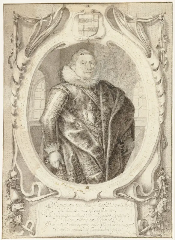 Portret van Jacob van Dijck Wall Art by Daniël Heinsius - High-Resolution Digital Print