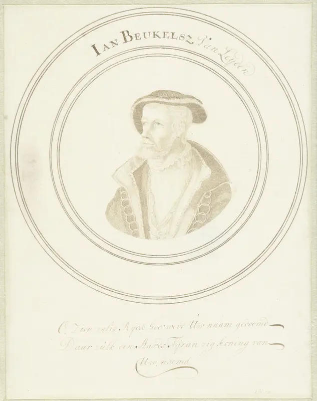 Portret van Jan Beukelsz. van Leyden Wall Art by John Faber (I) - High-Resolution Digital Print