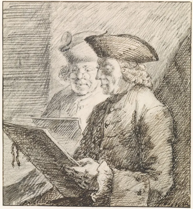 Portret van Jan de Beijer en Jurriaan Buttner Wall Art by anonymous - High-Resolution Digital Print