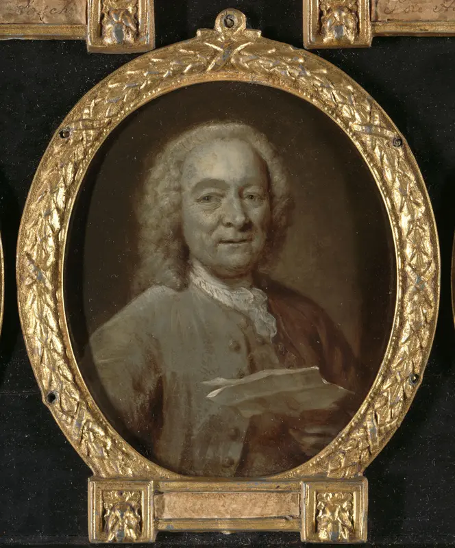 Portret van Jan Harmensz de Marre (1696-1763). Zeeman, dichter en directeur van de Amsterdamse schouwburg Wall Art by Jan Maurits Quinkhard - High-Resolution Digital Print
