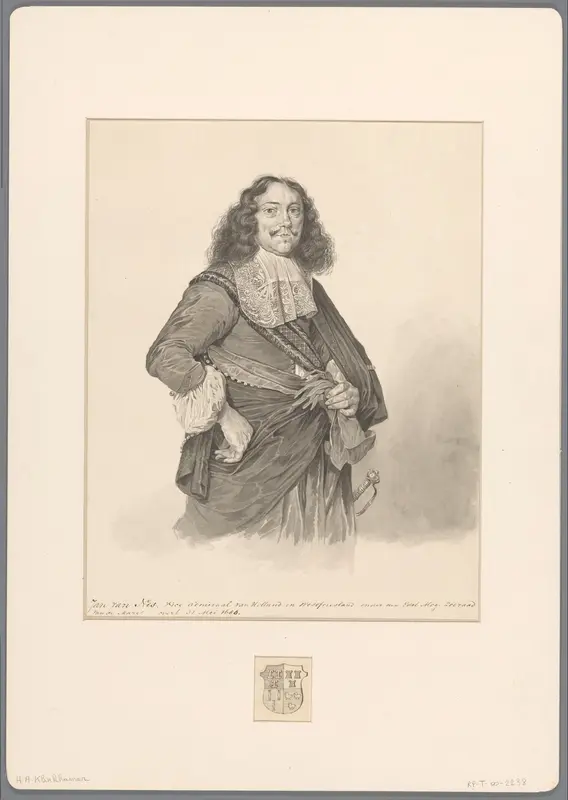 Portret van Jan van Nes, vice-admiraal van Holland en West-Friesland Wall Art by Hendrik Abraham Klinkhamer - High-Resolution Digital Print