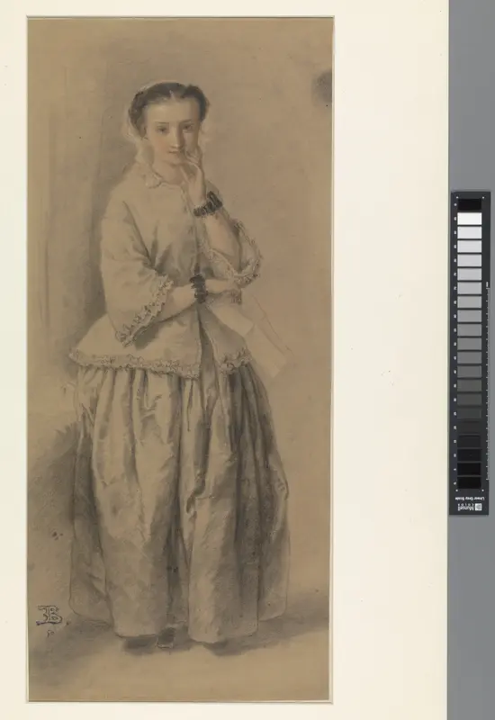 Portret van Jeanne Dielman, staande, ten voeten uit Wall Art by Eugène François de Block - High-Resolution Digital Print