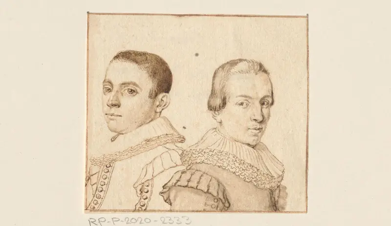 Portret van Jehan de Casembroot en een broer Wall Art by anonymous - High-Resolution Digital Print