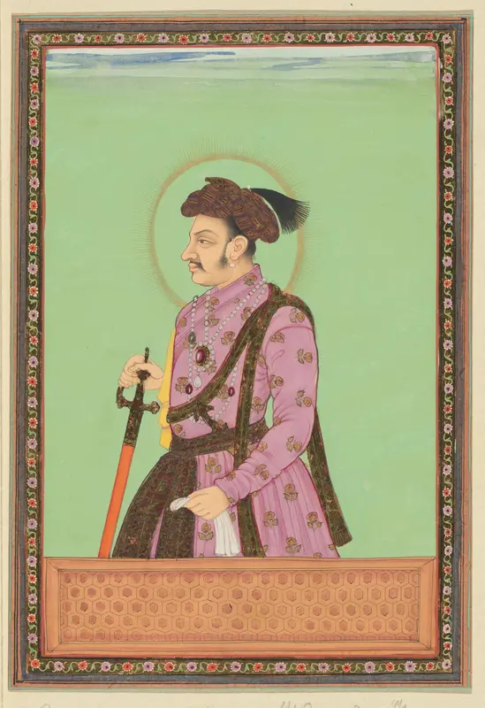 Portret van Jihangir Padshah, de zoon van Humayun, die na zijn vader regeerde in Hindustan Wall Art by anonymous - High-Resolution Digital Print