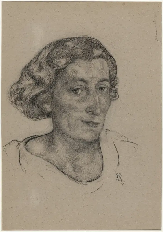 Portret van Jo Bauer-Stumpff Wall Art by Richard Nicolaüs Roland Holst - High-Resolution Digital Print