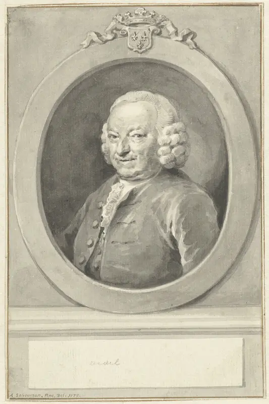 Portret van Johan Hudde Dedel, in ovaal, naar links Wall Art by Unknown - High-Resolution Digital Print