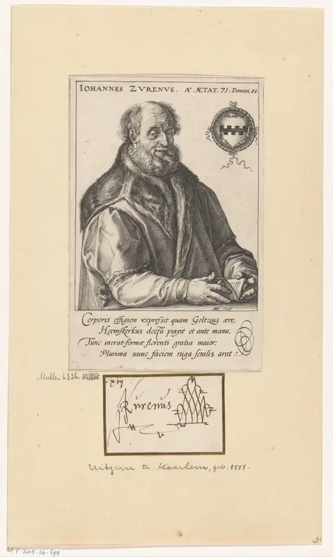 Portret van Johan van Zuren Wall Art by Unknown - High-Resolution Digital Print