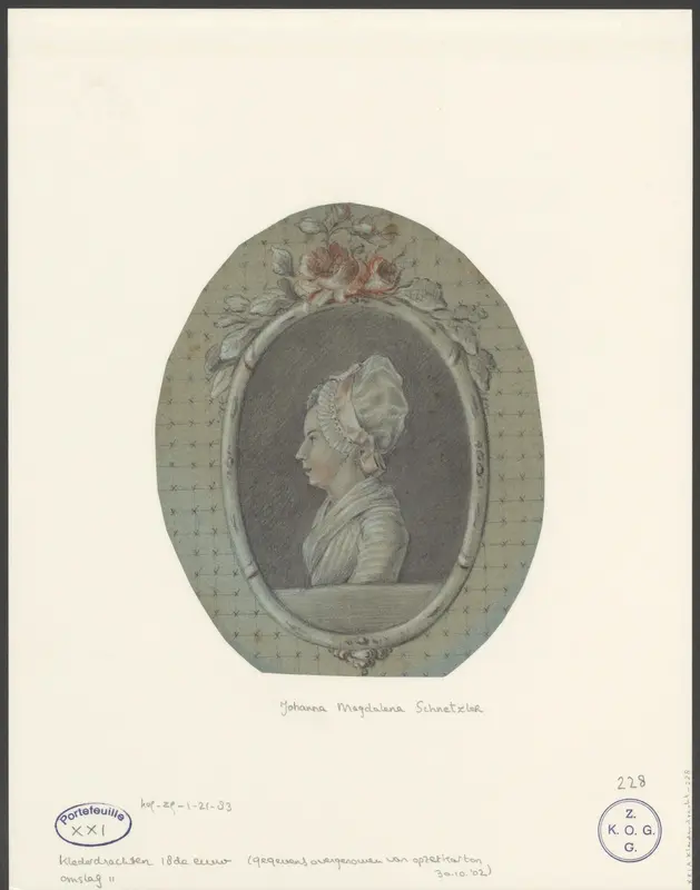 Portret van Johanna Magdalena Schnetzler Wall Art by anonymous - High-Resolution Digital Print