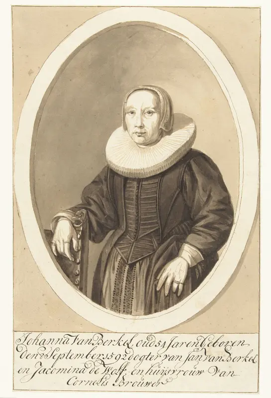 Portret van Johanna van Berckel in ovaal Wall Art by Cornelis Dusart - High-Resolution Digital Print