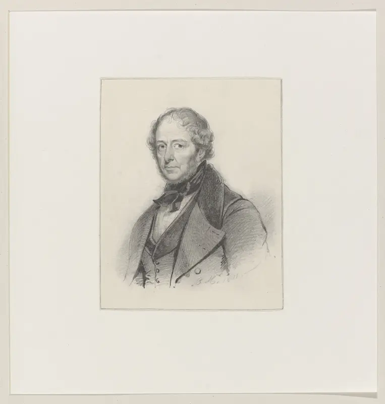 Portret van Johannes Hermanus Barend Koekkoek Wall Art by Coenraad Hamburger - High-Resolution Digital Print