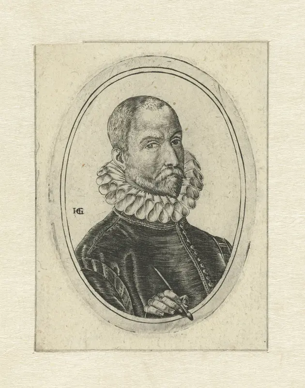 Portret van Johannes Stradanus (Jan van der Straet) Wall Art by Unknown - High-Resolution Digital Print