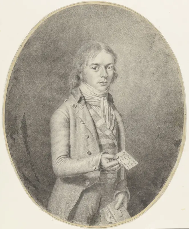 Portret van jongeman met brief (M. van den Bos?) Wall Art by anonymous - High-Resolution Digital Print