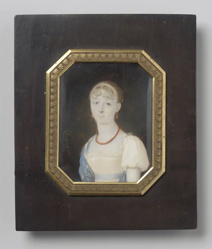 Portret van jonkvrouw Johanna Cornelia Mollerus (1792-1844) Wall Art by Louis-Marie Autissier - High-Resolution Digital Print