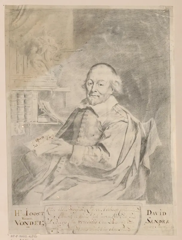 Portret van Joost van den Vondel Wall Art by Unknown - High-Resolution Digital Print
